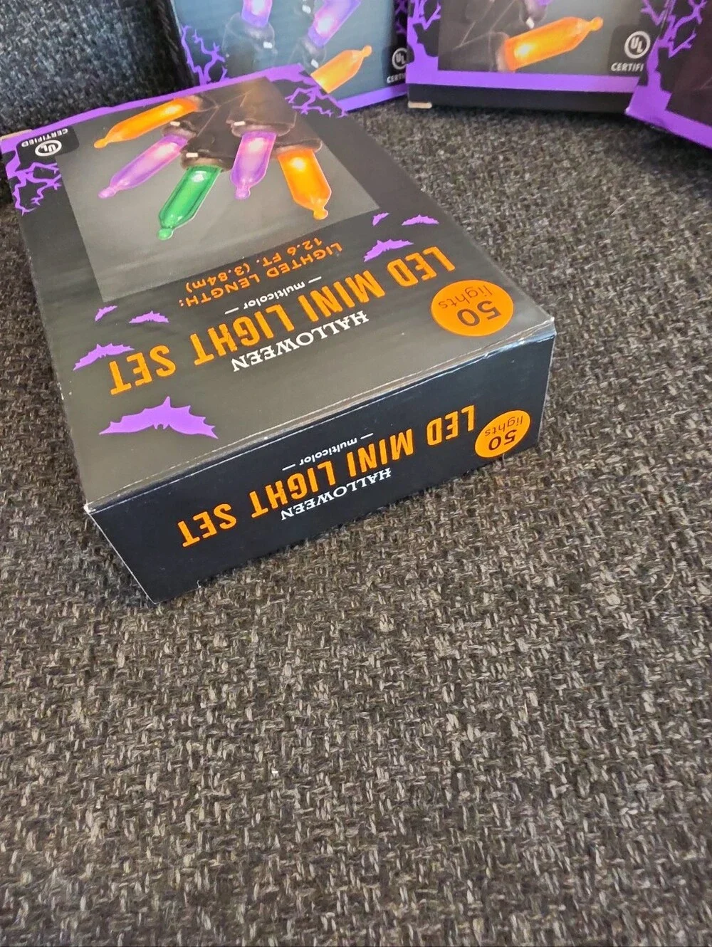 NIB 4 Boxes Of Halloween LED Mini Light Sets Purple Orange Green 200 Lights